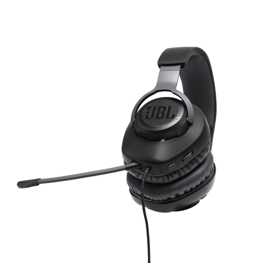 JBL Quantum 100 - Black - Wired over-ear gaming headset with flip-up mic - Detailshot 4 image number null